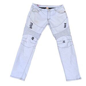 VINTAGE True Religion Jeans Size 36 MOTO White Stained